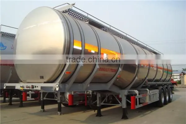 CIMC 3 Axles Aluminium Alloy Fuel Tank With Chassis Trailers