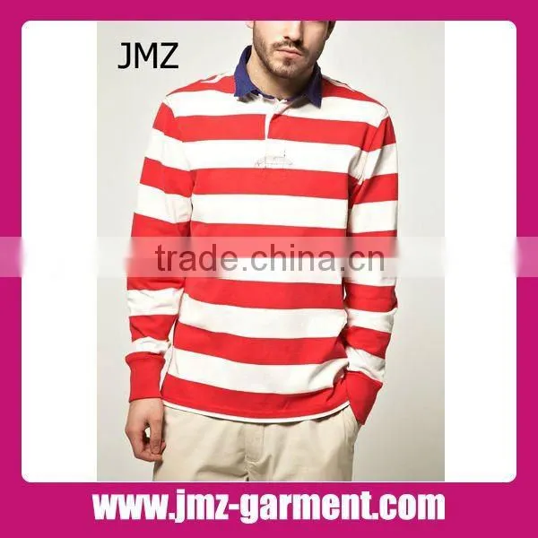 Casual long sleeve marle grey polo shirt