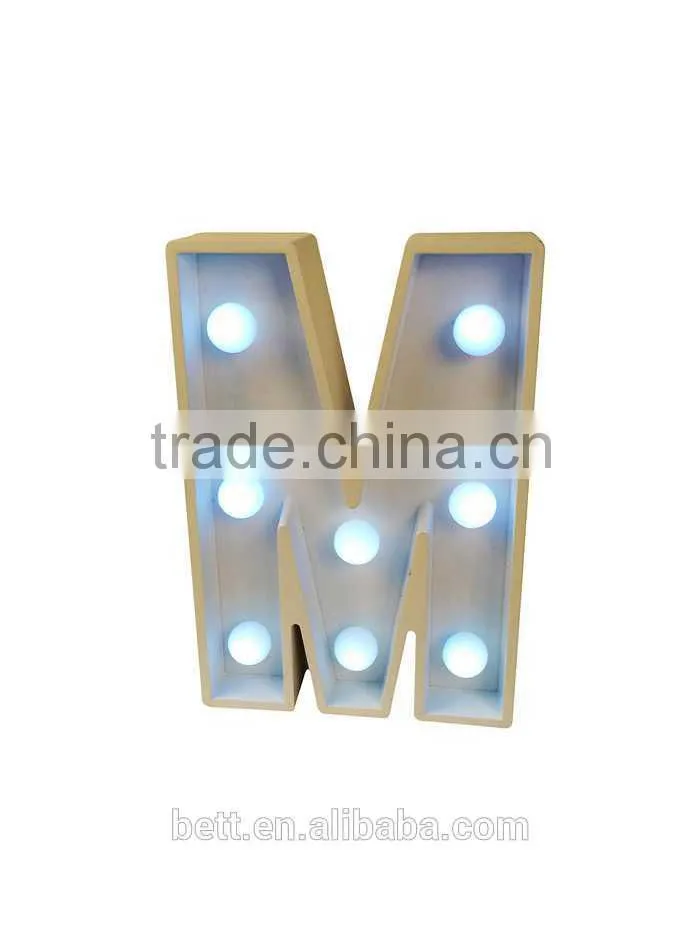 Yellow warm light color marquee letter light for wedding and room decoration