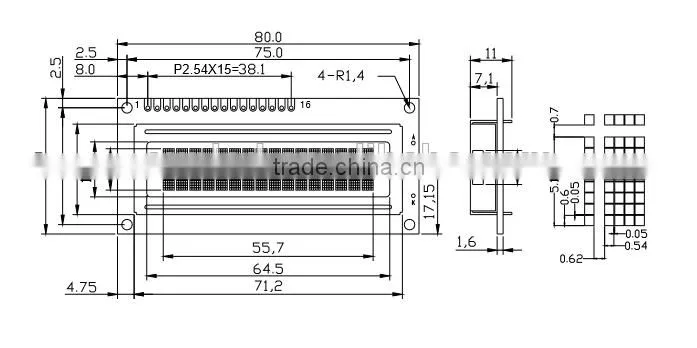 lcd 16x2 character 1602 lcd 16x2 lcd display module