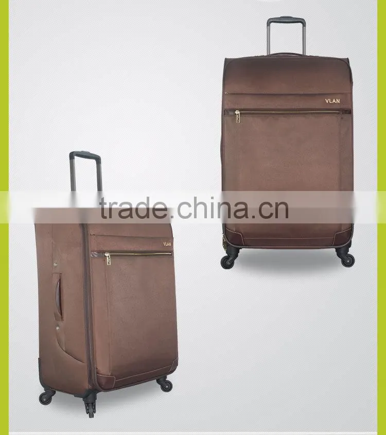 Copy nylon fabric trolley luggage set with cheap price free sample luggage