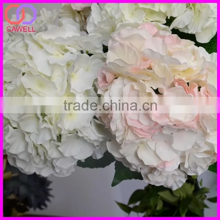 white hydrangea fabric flower