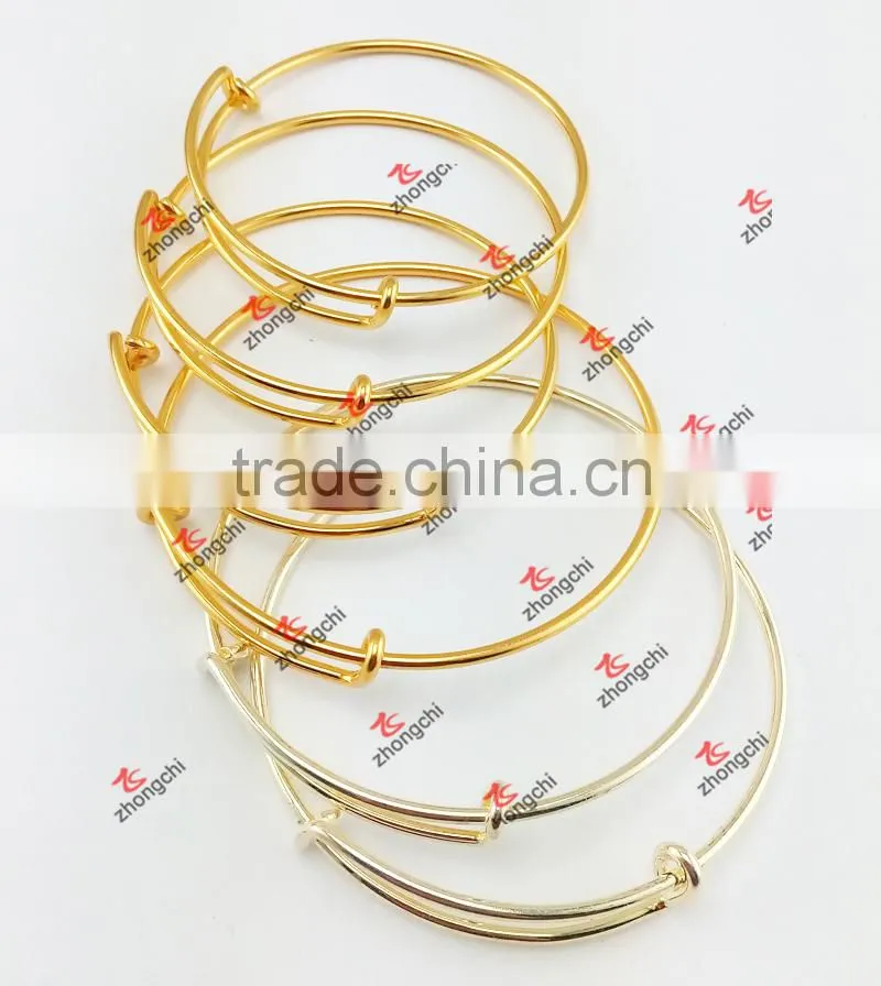 adjustable brass wire bangles gold plated expandable wire bangle Gifts