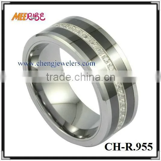 Fashion grooved ceramic men thumb ring