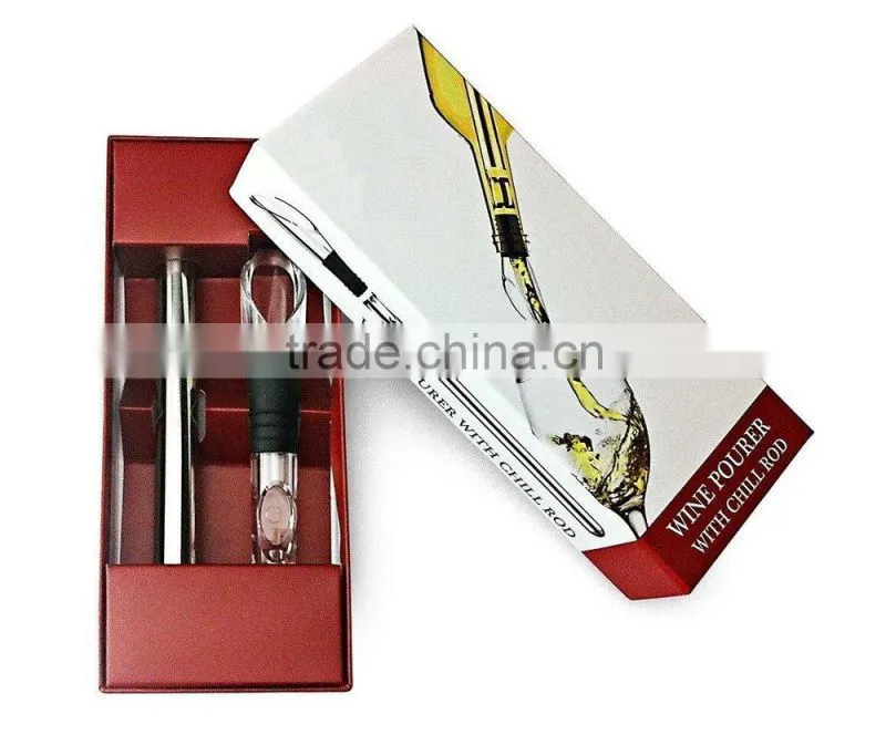 Stainless Steel Wine Bottle Cooler Stick with Aerator and Pourer