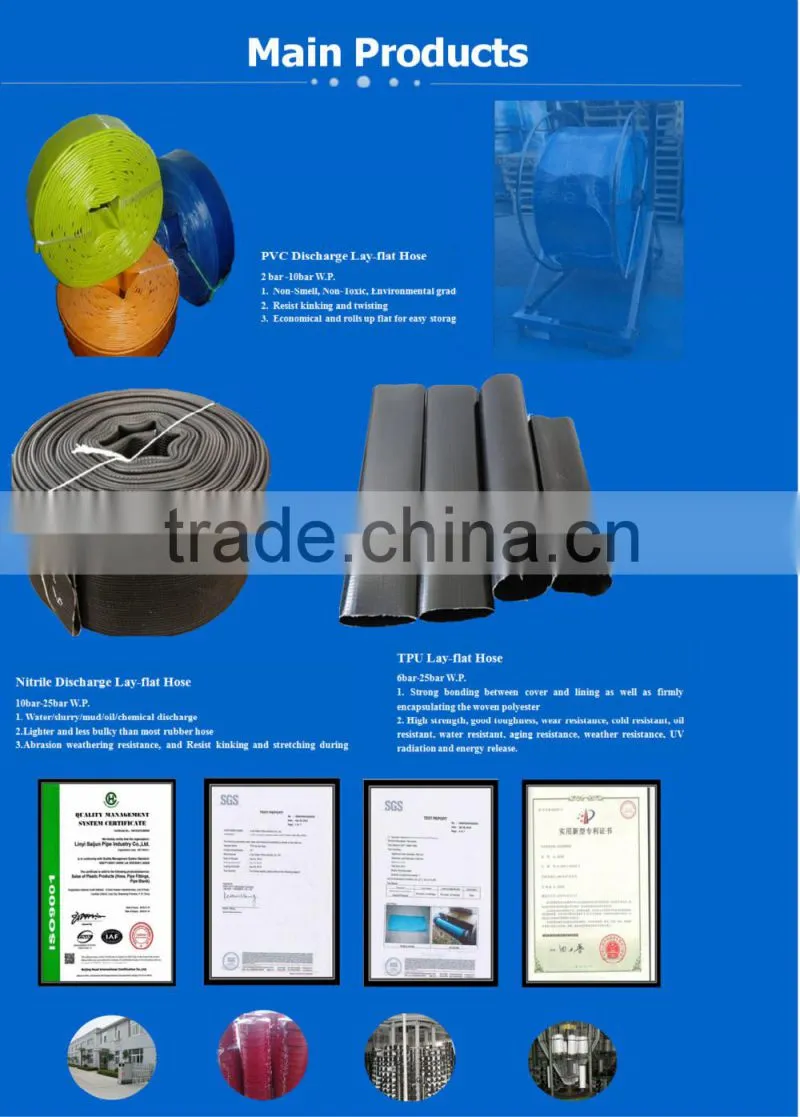 Flexible TPU Layflat Hose for Agricultural Irrigation with Superior Abrasion Resistant