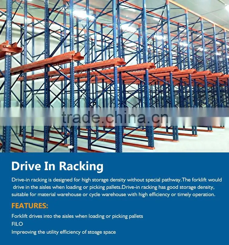 Long Span Wholesaler Dairy Industry Metal Drive In Racking