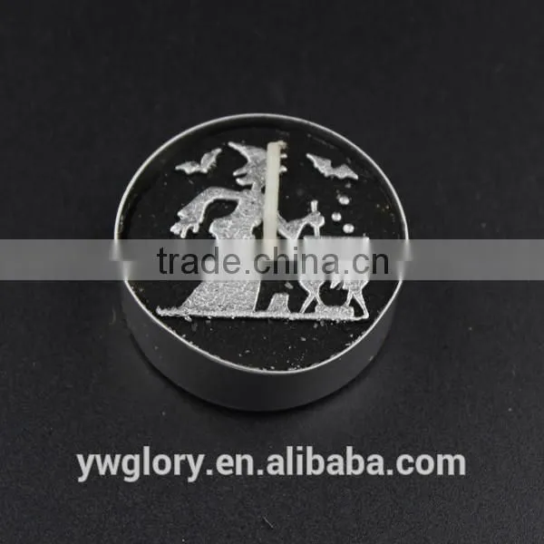 Black and sliver glitter halloween Tea light, halloween spider light, witch and ghost tea light