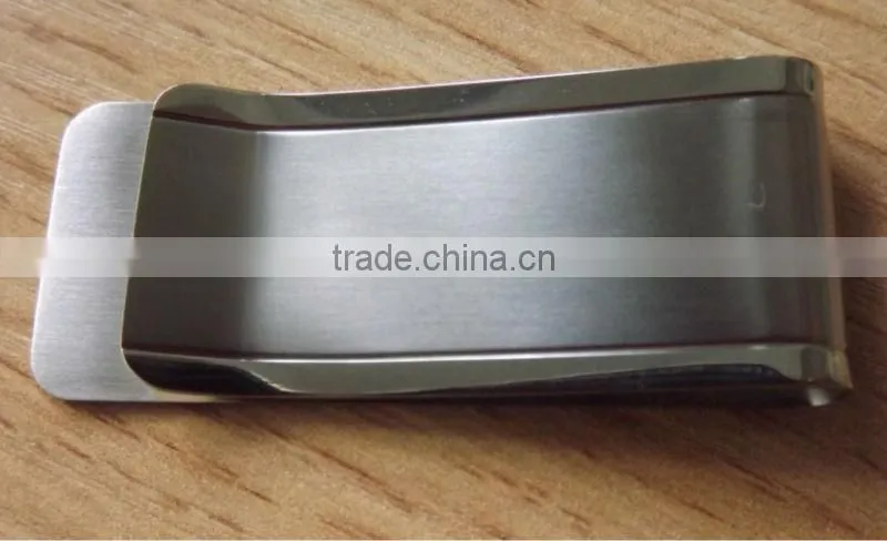 Plain titanium metal money clip
