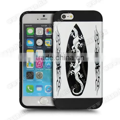 For Iphone 6 Good Quality Ocase Designable Colorful Drawing Painting PC/TPU two in one phone case with press key