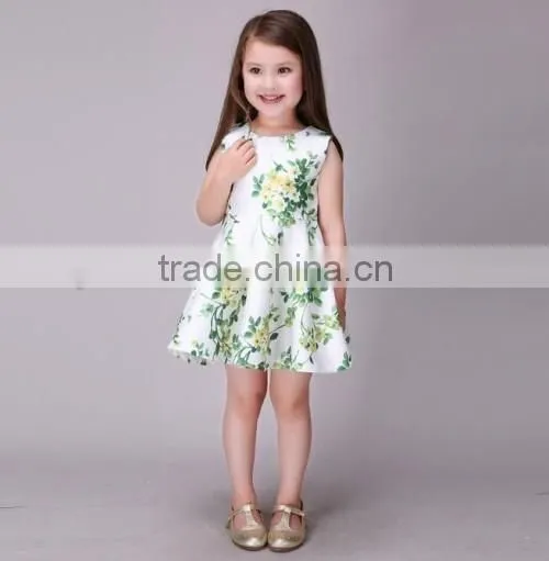fashion flower picture of children casual dress wholesale summer girl children dress models