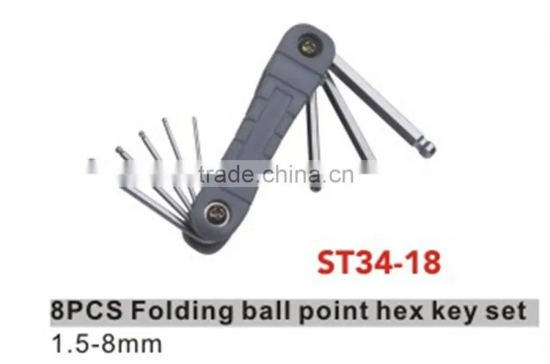 8pcs folding ball point hex key set