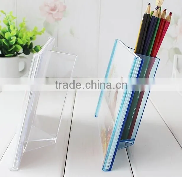 2017 with pen holder acrylic desk calendar