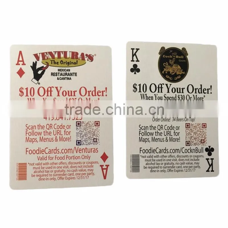advertising playing cards