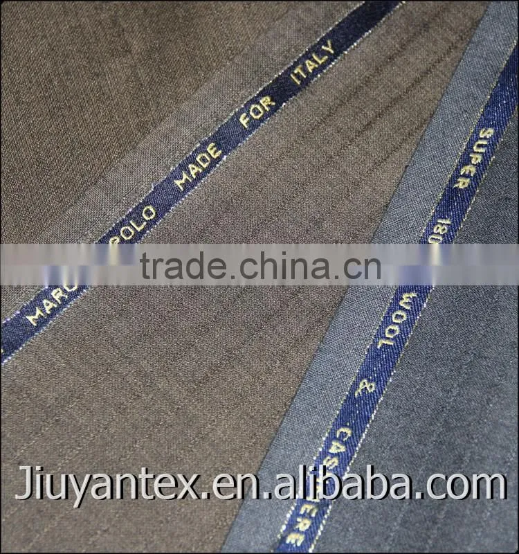 China manufacturer high quality T/R/W 65/25/10 woven stripe plain weave wool cashmere shinning suitings fabric for Italy market