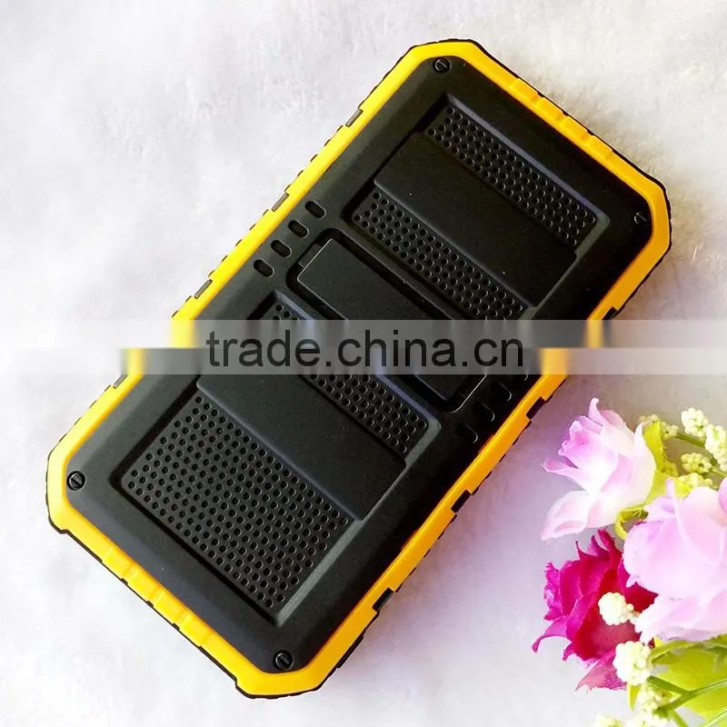 Water proof mini solar power bank 5000mah with Hanging hole and super led light