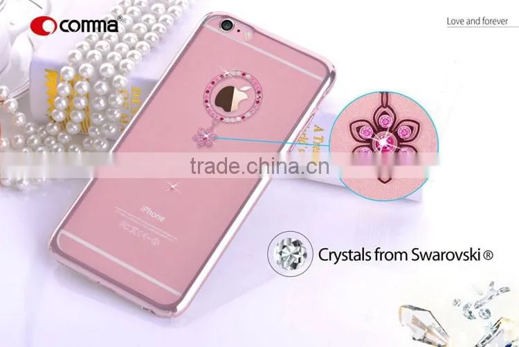 360 Degree Full Protective Crystal Bling Diamonds Clear Transparent PC Phone Shell Cover Case Skin For iPhone 6 6S Plus