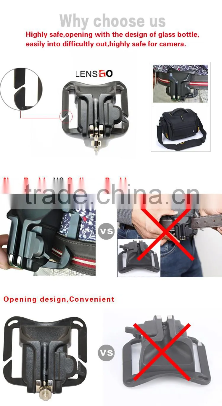 High quality camera hard plastic waist belt buckle for camera straps