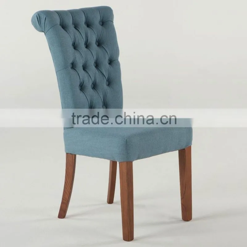 Custom made solid wood restaurant chair button tufted chair leather chair