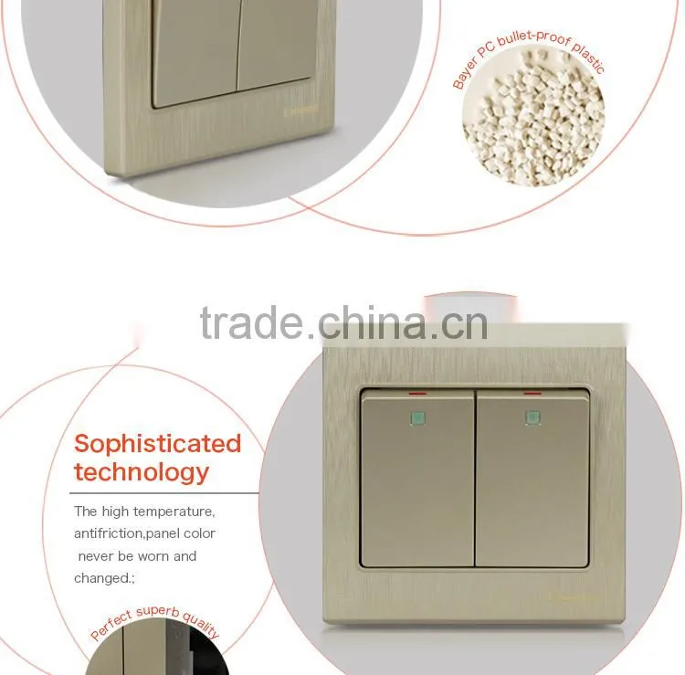 woven gold finish one gang one/two way wall switch arbitrary point switch