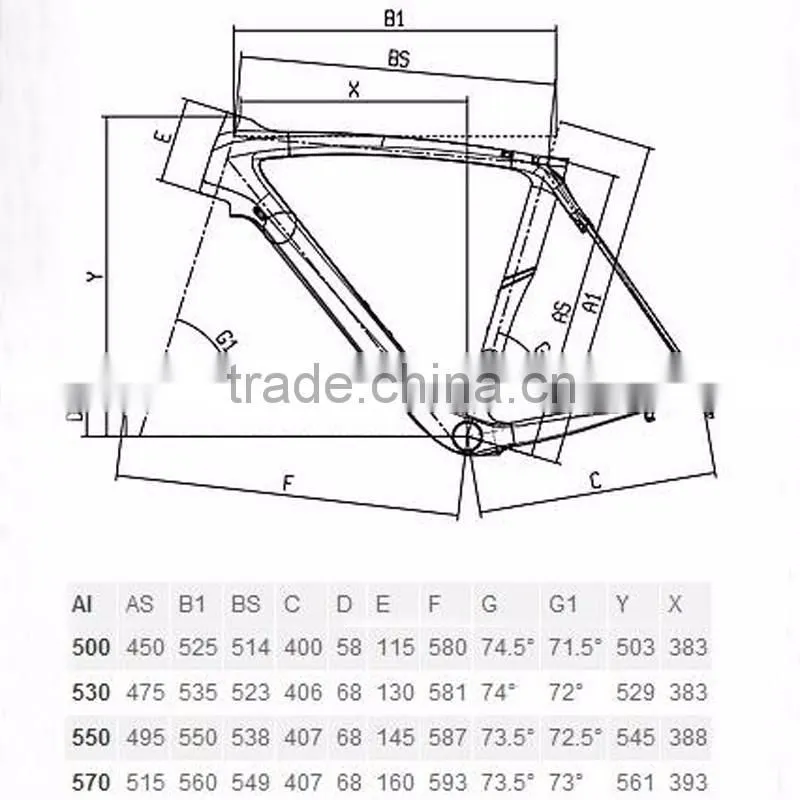 Cheapest Full carbon fiber road bicycle frame size 50/53/55/57CM