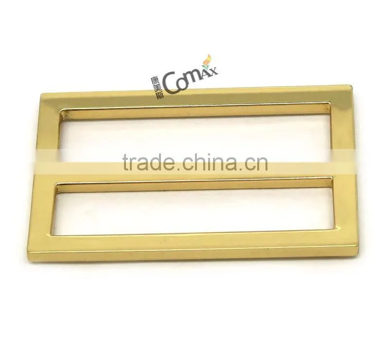 Square gold metal tri-glide buckle for bag