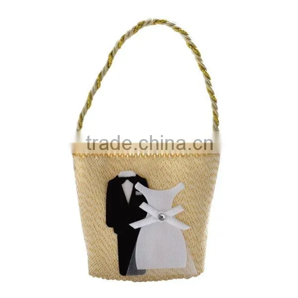 Simple design white wedding sweet bag