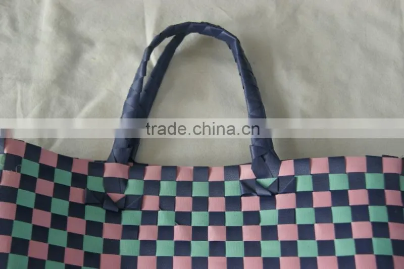 stock bag big Cheap Polyester PP woven handbag shopping basket