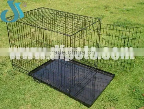 Collapsible Metal Pet Animal Cages With Plastic Tray DFW006
