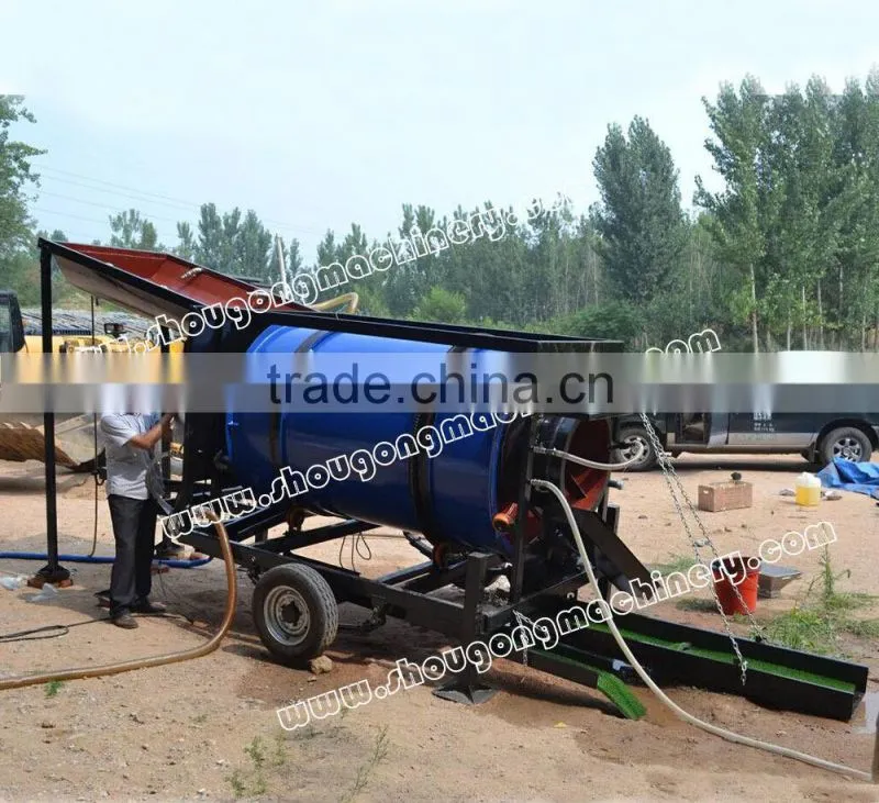 Small Mobile gold trommel wash plant