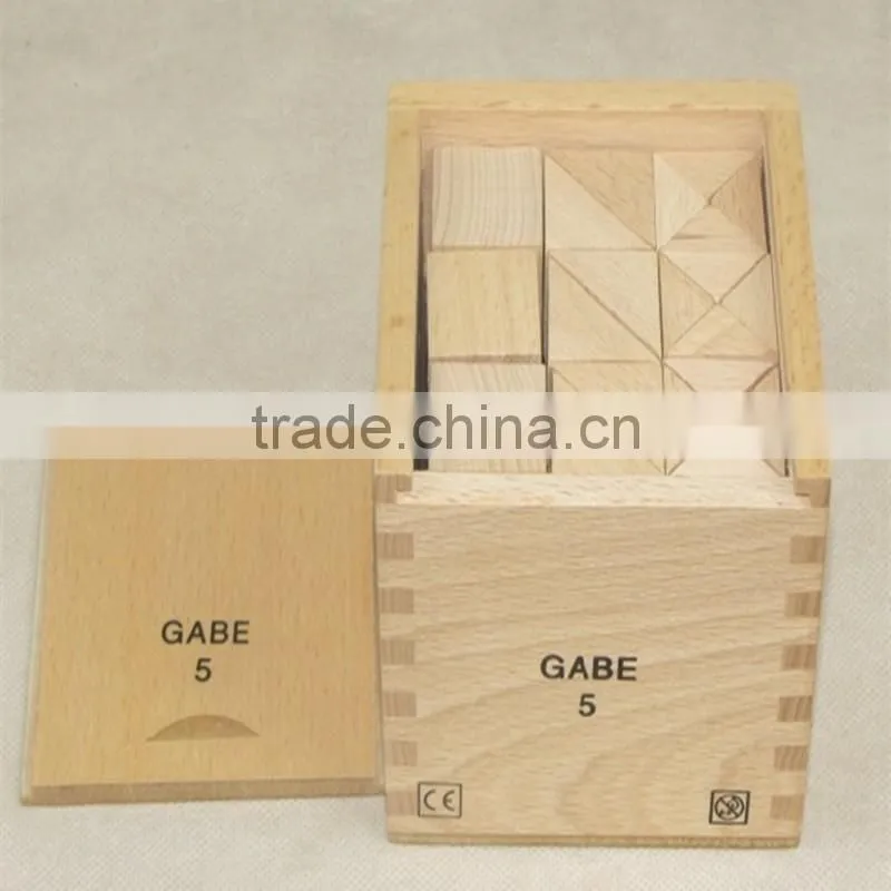 Froebel Baby Toys GABE5 Cube Balance And Symmetry Cognitive Combining/Matching Blocks Learnning Set Educational wooden toy