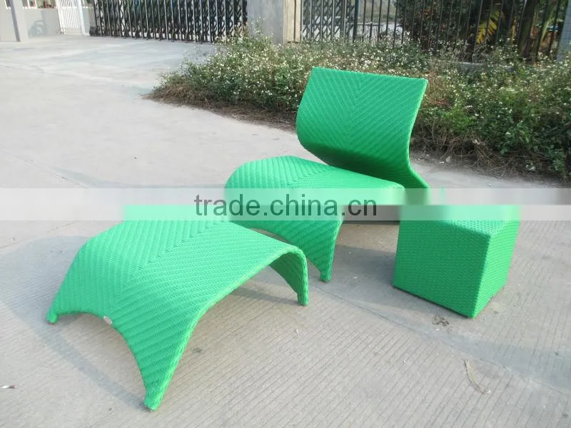 outdoor poolside polyester rattan lounge furnitrue (2051LC)