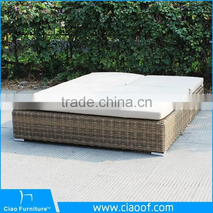 Best Selling UV-Proof Rattan Outdoor Double Lounger