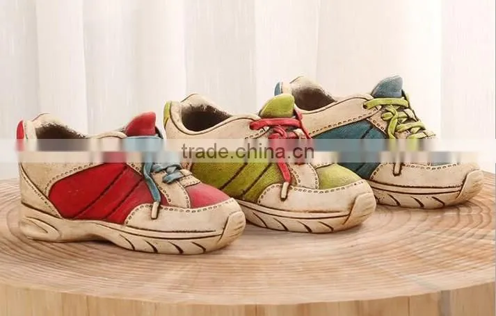 Attractive home ornament simulation shoes handmade ceramic flower pots