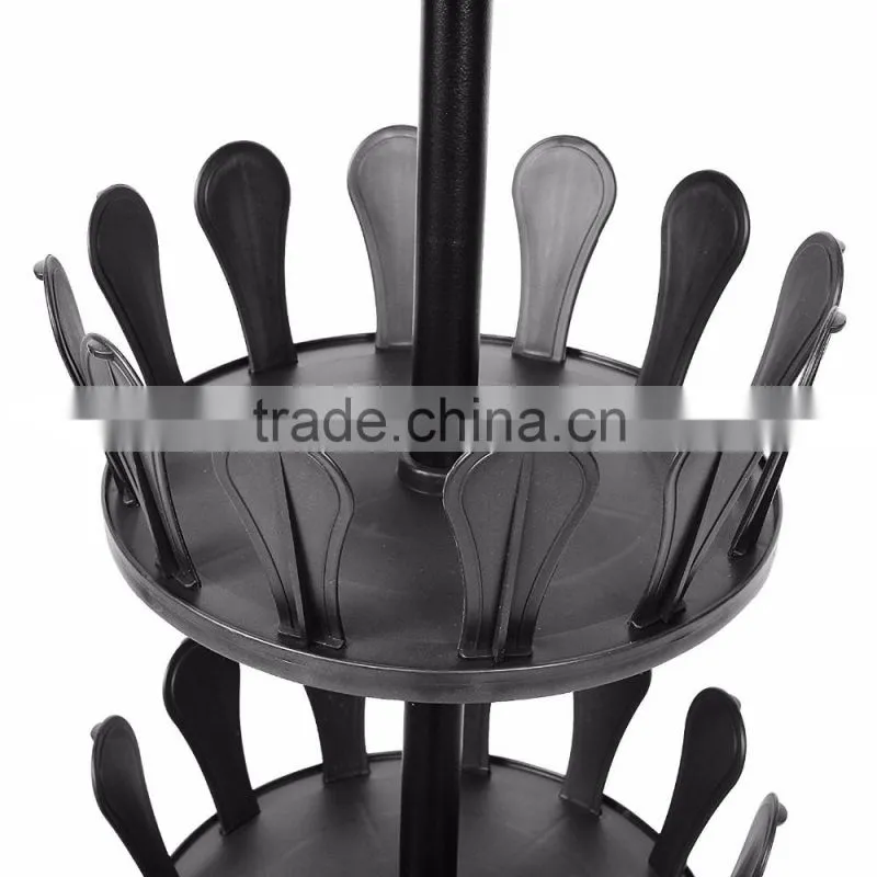Revolving Shoe Rack with Rotating Storage Rack