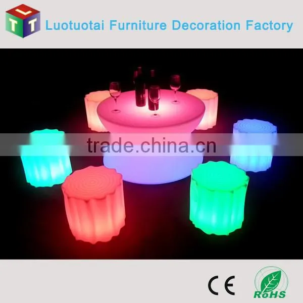 Cordless waterproof IP65 illuminated flashing multicolor change led table set