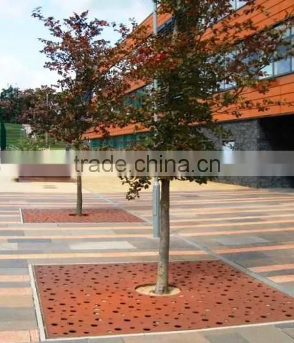 FO-9T02 Hot-selling Corten Steel Tree Perforated Strainer Tree Pool Cover