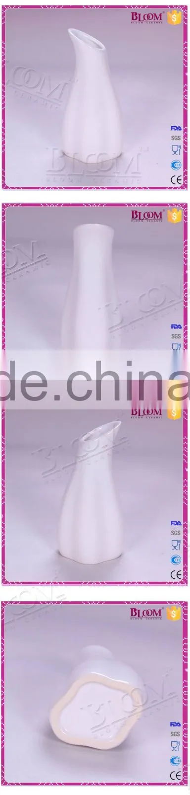 unique shape home decoration for white ceramic vase
