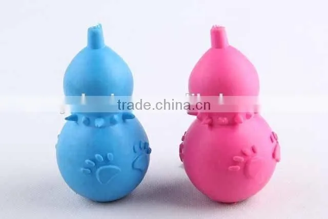 TPR pet toy in gourd shape with footprint pattern/dog toy