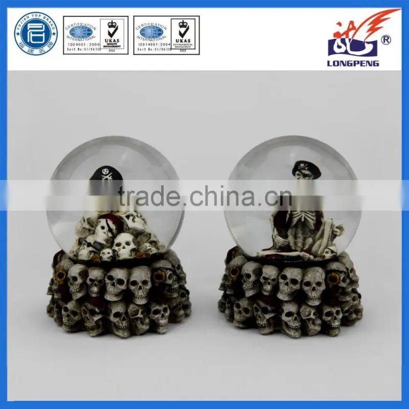 Polyresin Novelty Pirate Treasure Snow Globe for Halloween Souvenir