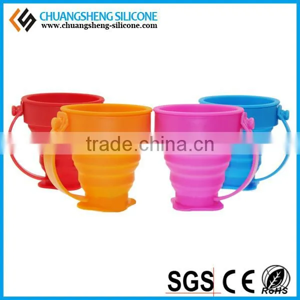 Daily necessory folding cup, silicone foldable mug, multifunctional container