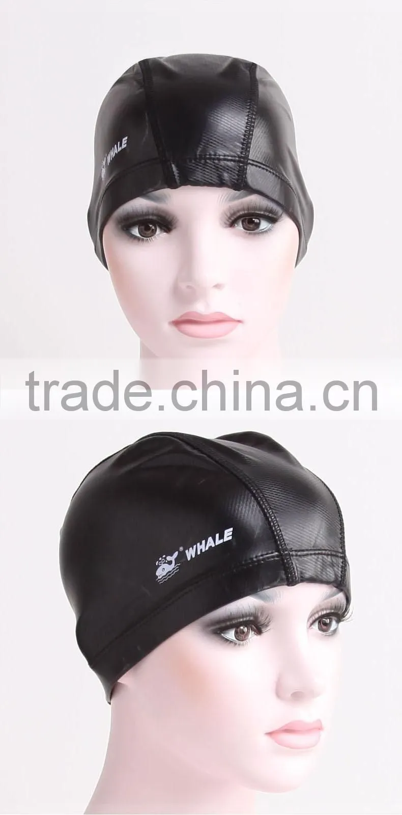 PU material waterproof swimming cap with 2 layers coated swim cap(CAP-1301)