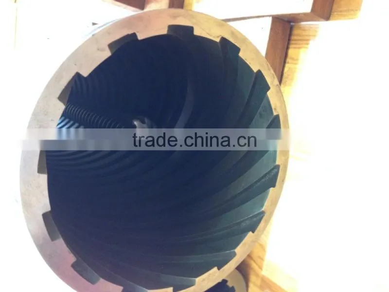 Single screw and barrel (barrel with inside grooves)