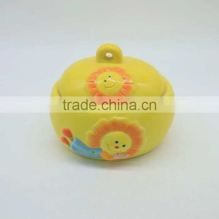 Promotional Bulk Order easy carry sunflower ceramic mugs