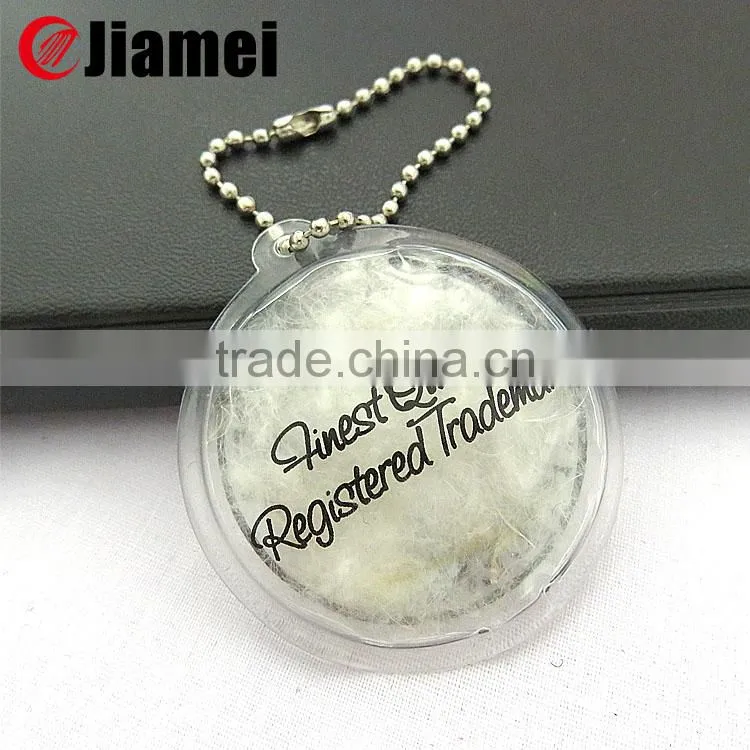 Latest high quality soft pvc Inflatable Hang Tag Down Feather Label