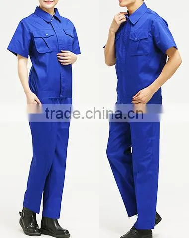 2016 OEM wholesale unisexs garage overall uniform short sleeve workwear