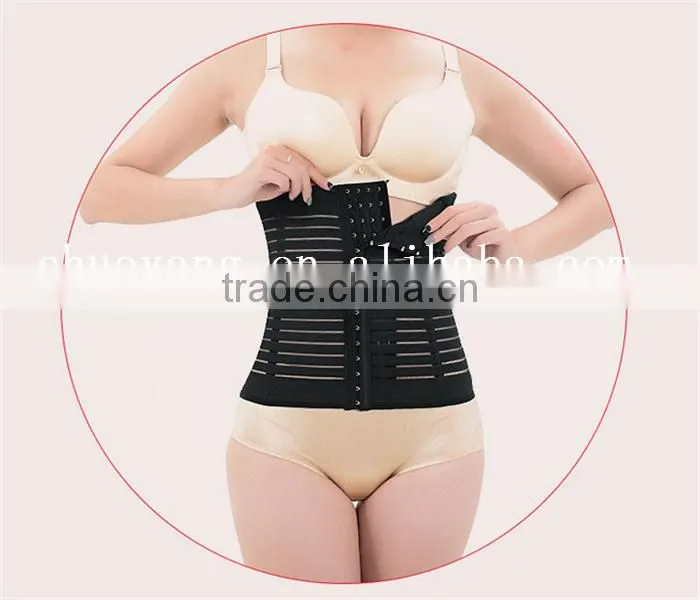 3 Hooks Black Postnatal breathable free sample belly shaper body shaper for women