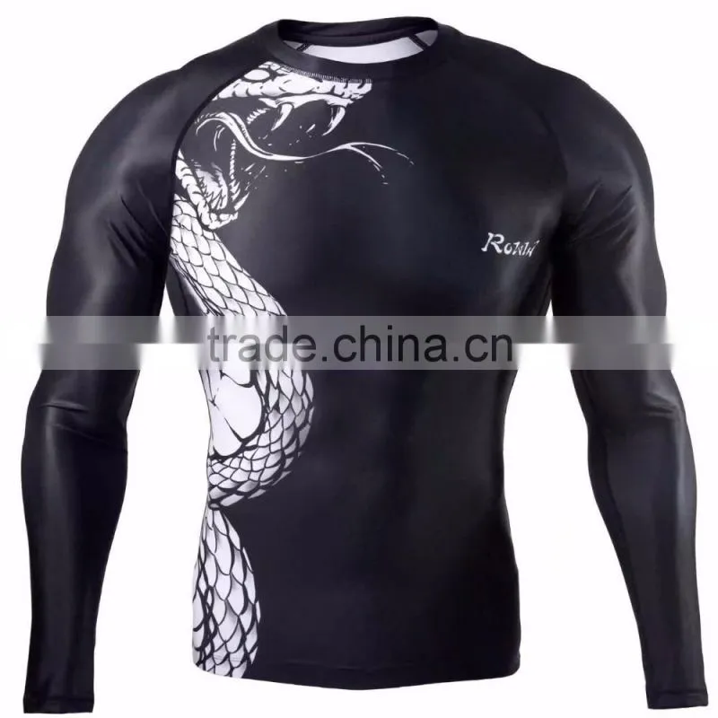 2017 Custom made 4-way stretch Lycra MMA Rash Guard