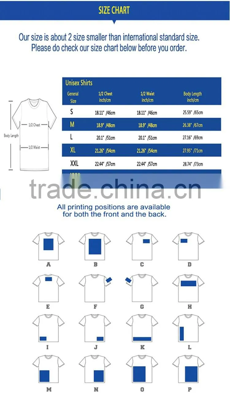 100% cotton custom t shirt printing t-shirts