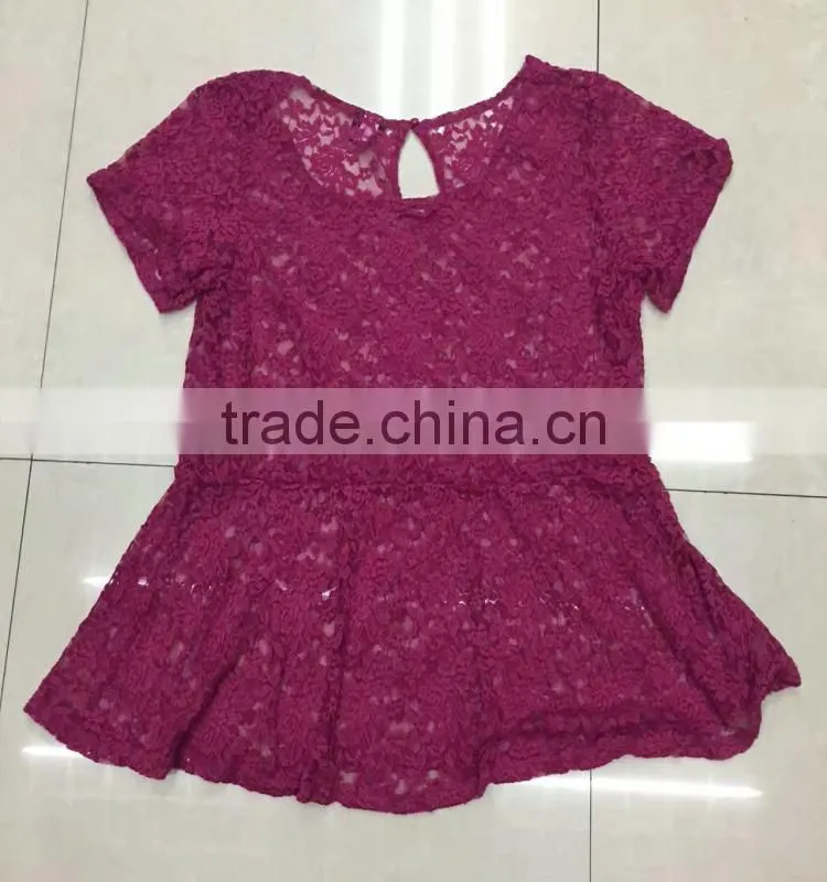 Yiwu branded red ladies lace tops factory closeout